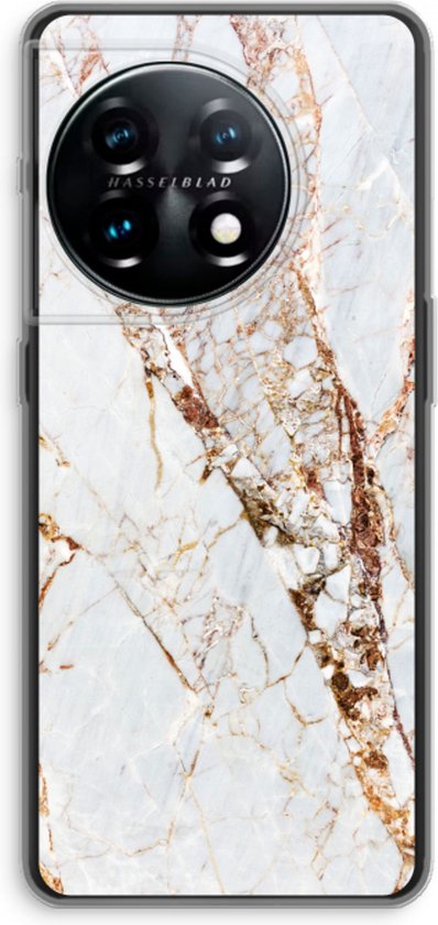 Case Company® - Coque OnePlus 11 - Marbre Goud - Coque souple pour téléphone - Protection sur tous les côtés et bord d'écran