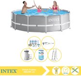 Piscine Intex Prism Frame - Piscine Hors Sol - 366x99 cm - Avec Forfait d'Entretien, Filtre et Aspirateur