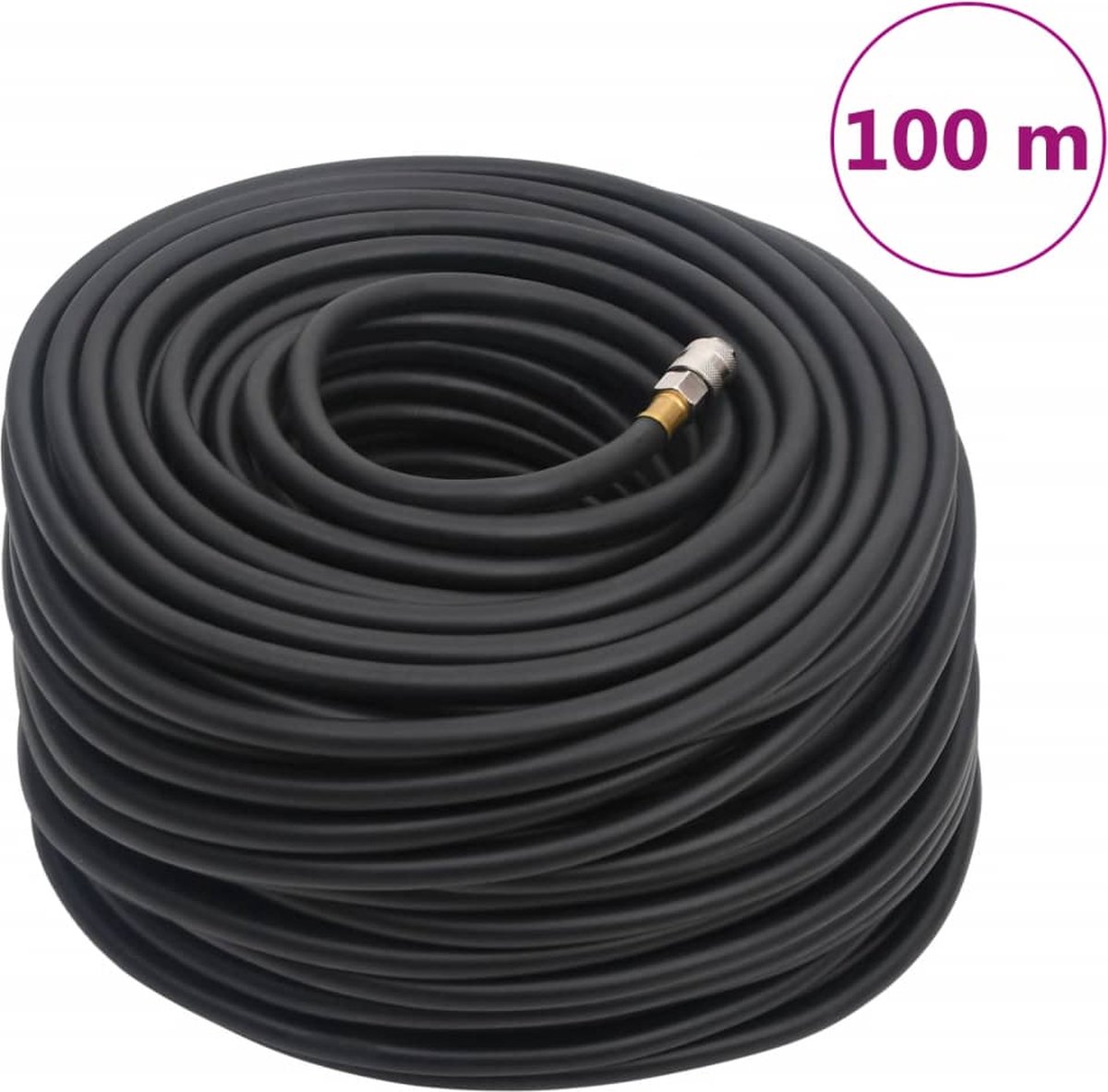 vidaXL - Luchtslang - hybride - 0,6'' - 100 - m - rubber - en - PVC - zwart