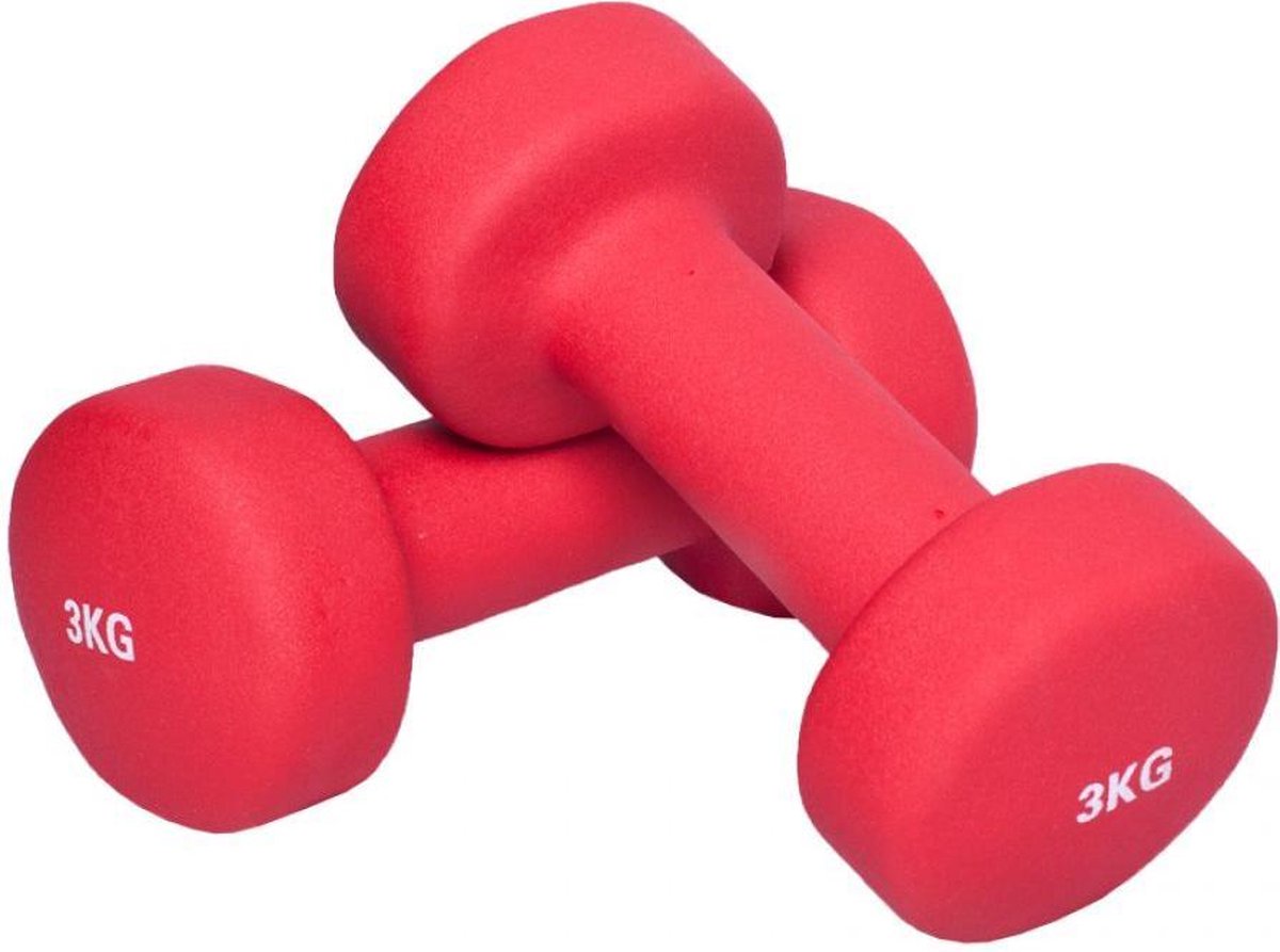 Gorilla Sports Dumbells - Halterset - Aerobics - Vinyl - 6 kg (2 x 3 kg)