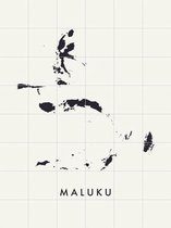 IXXI Maluku Province Map white - Wanddecoratie - 160 x 120 cm