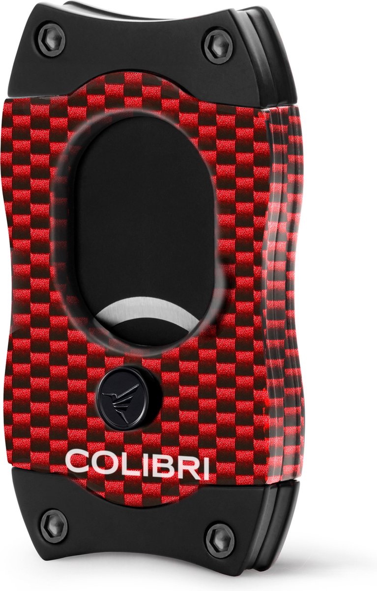 Colibri S-Cut Sigarenknipper - Voor Sigaren tot 66 Ringmaat - Luxueus Koolstofvezel Patroon - Anti-kleef Coating - Veerbeladen Opening - Inclusief Stijlvolle Geschenkdoos