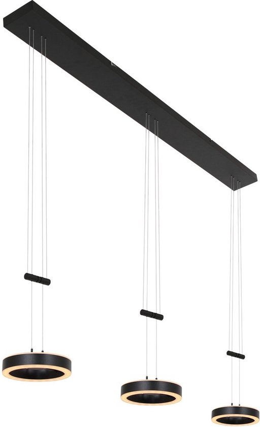 Steinhauer - Suspension Piola 3 lumières L 120 cm noir