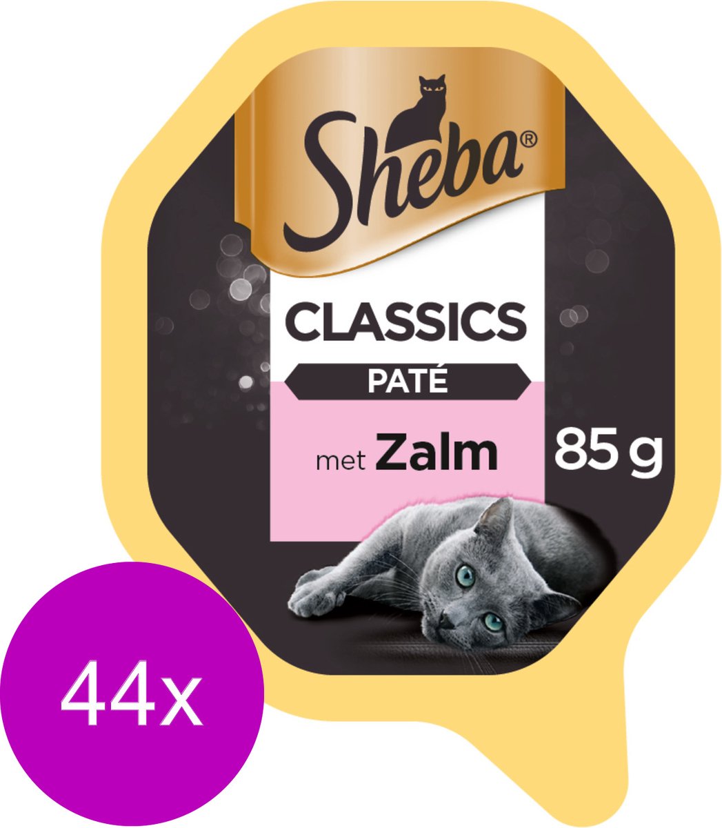 Sheba Sheba Alu Classic Pate 85 g - Kattenvoer - 44 x Zalm