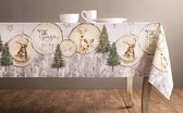 Mountain Life Tafelkleed van 100% katoen, voor keuken, diner, tafelblad, decoratiefeesten, bruiloften, Thanksgiving, Kerstmis, rechthoekig, 140 cm x 180 cm