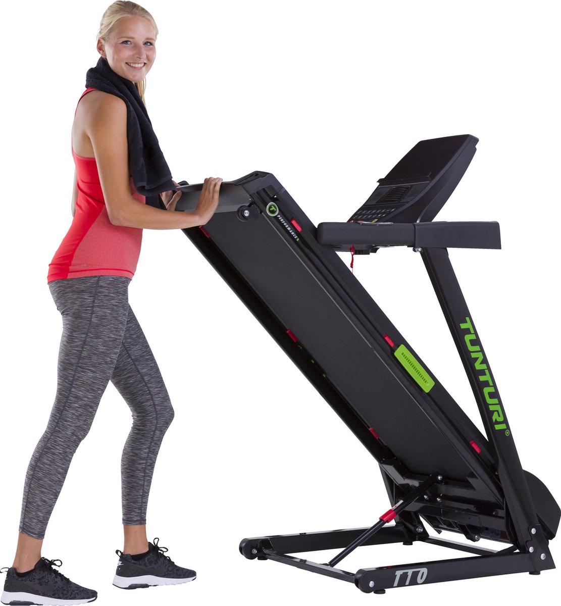 Afbeelding 2 van Tunturi Competence T10 Loopband Opklapbaar - Hardloopband met 40 programma's - LCD Monitor - 0.8 - 16 km/u