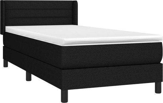 vidaXL-Boxspring-avec-matelas-tissu-noir-90x200-cm