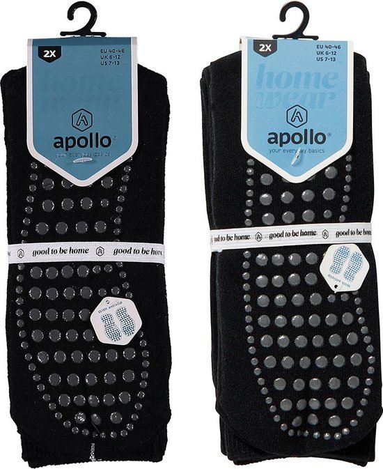 Apollo - Antislipsokken Heren - Multi Color - 4-Pak - Maat 40/46 - Huissokken