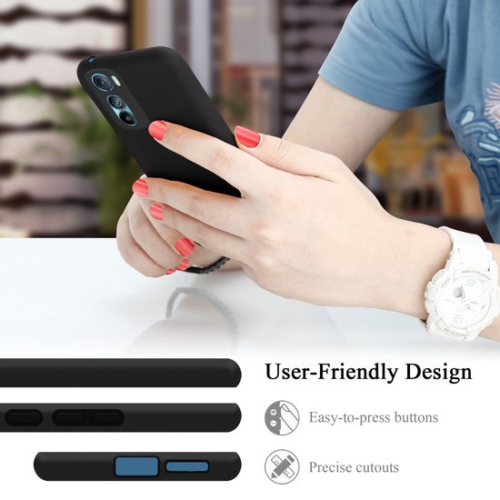 Coque Cadorabo pour Motorola EDGE 30 en NOIR LIQUIDE - Housse de protection en silicone TPU flexible Case Cover