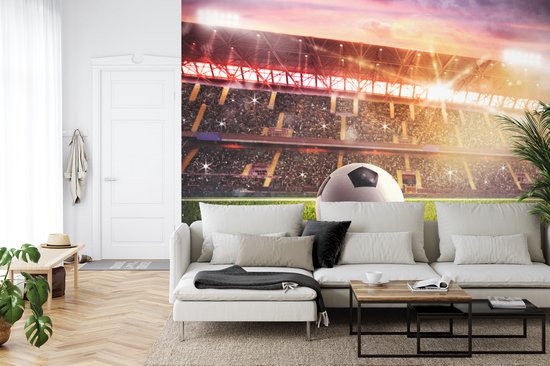 Papier peint photo Voetbal dans le stade - Papier peint non tissé - 368 x 254 cm
