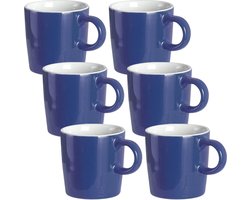 Porseleinen Espresso Kop 120ml Demitasse voor Espresso Thee Pack van 6 Marineblauw