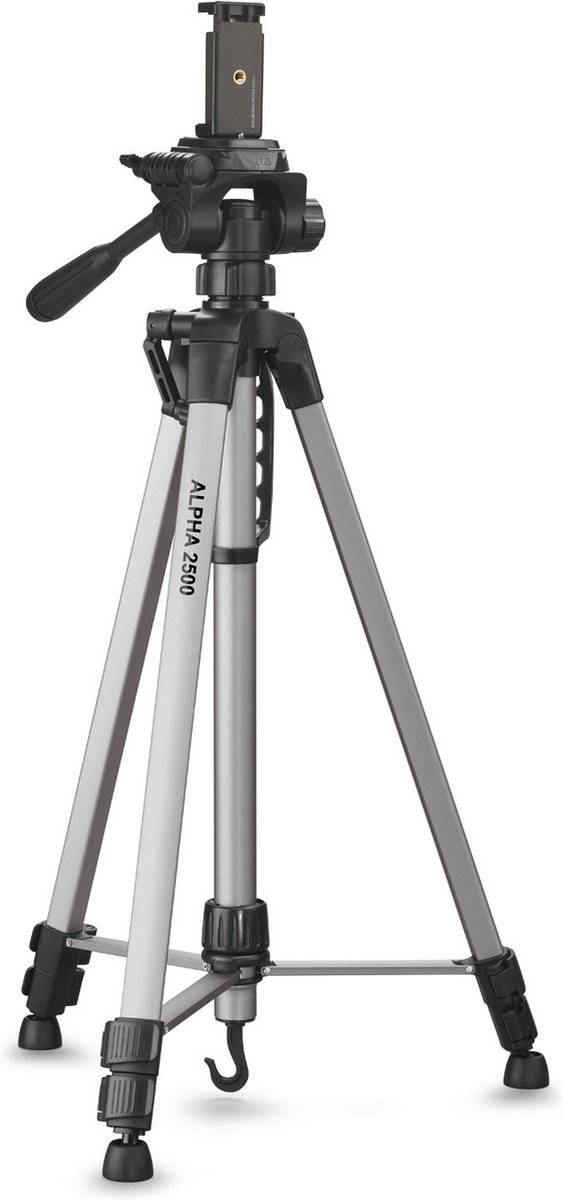 Cullmann Alpha 2500 Mobile | Aluminium statief voor smartphone en camera | Kleur: zilvergrijs