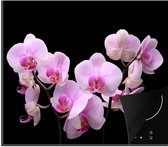 KitchenYeah® Inductie beschermer 60x52 cm - Orchidee - Bloemen - Roze - Flora - Kookplaataccessoires - Afdekplaat voor kookplaat - Inductiebeschermer - Inductiemat - Inductieplaat mat