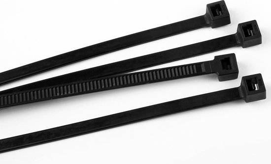 Tie Rips Polyamide kabelbinders, tie rips, zwarte kabelbinders, 200x2,5 mm / 100 ...