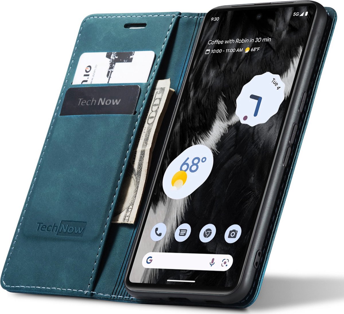 Google Pixel 7 Hoesje - Book Case Leer Slimline Blauw