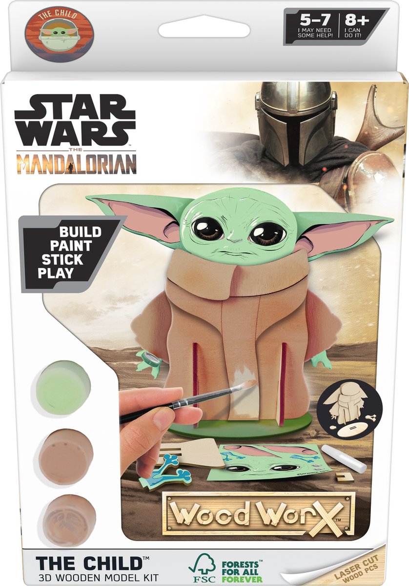 Colorific Wood Worx Star Wars - Houten bouwpakket - The Child Yoda