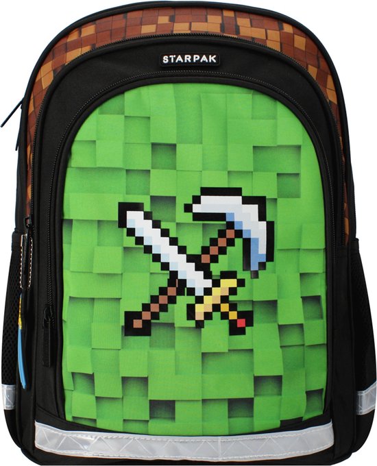 Pixel Game - Sac à dos scolaire pour garçon avec réflecteur, 41x33x20 |  bol.com