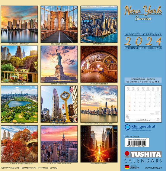 New York Sunrise Kalender 2024