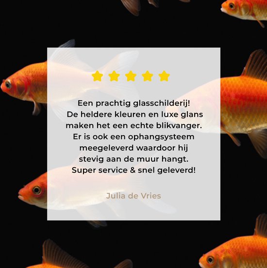 MuchoWow® Peinture sur Verre - Poisson Rouge - Animaux - Zwart - 80x120 cm - Peintures sur Verre Acrylique - Photo sur Glas