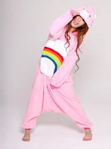 KIMU Onesie Pink Rainbow Care Bear - Taille 110-116 - Care Bear Pack Cheer Bear Costume Kids Bear Suit Bear Pyjama Festival