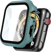 iMoshion Screen Protector Geschikt voor Apple Watch Series 7 / 8 / 9 - 45 mm - Donkergroen - iMoshion Full Cover Hard Case / Hoesje - Donkergroen