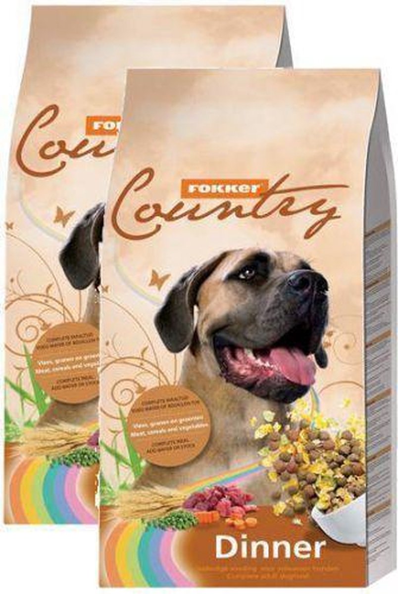2x15 kg Fokker country dinner hondenvoer