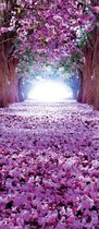 Flowers Tree Path Purple Photo Wallcovering