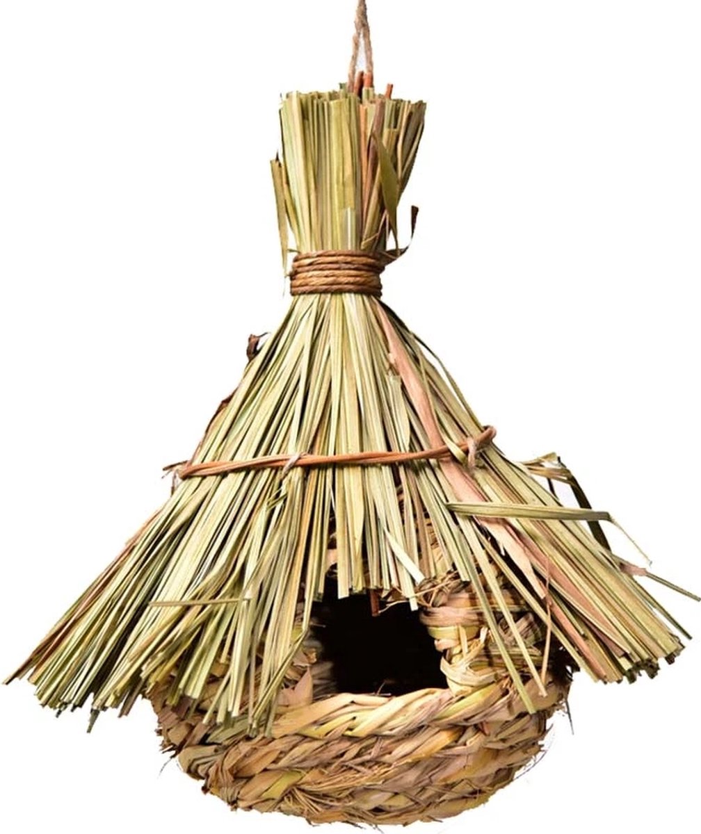 Vogelnest van stro hangend - ca. Ø23 x 31 cm