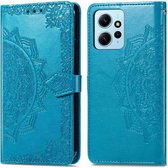 iMoshion Hoesje Geschikt voor Xiaomi Redmi Note 12 (4G) Hoesje Met Pasjeshouder - iMoshion Mandala Bookcase - Turquoise