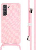 iMoshion Hoesje Geschikt voor Samsung Galaxy S20 Hoesje Met Koord - iMoshion Siliconen design hoesje met koord - Roze / Retro Pink