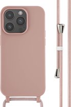 iMoshion Hoesje Met Koord Geschikt voor iPhone 14 Pro - iMoshion Siliconen hoesje met koord - roze