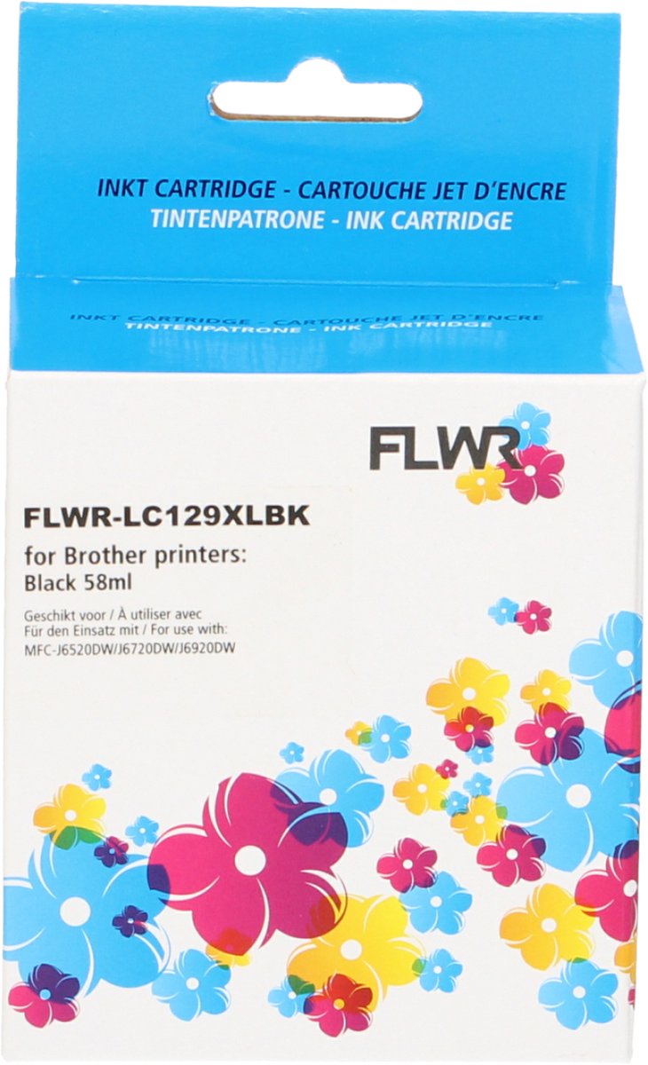 FLWR - Inktcartridge / LC-129XLBK / Zwart - Geschikt voor Brother