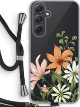 Case Company® - Hoesje met koord geschikt voor Samsung Galaxy A54 hoesje met Koord - Floral bouquet - Telefoonhoesje met Zwart Koord - Bescherming aan alle Kanten en Over de Schermrand