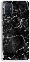 Case Company® - Hoesje geschikt voor Samsung Galaxy A71 hoesje - Zwart Marmer - Soft Cover Telefoonhoesje - Bescherming aan alle Kanten en Schermrand