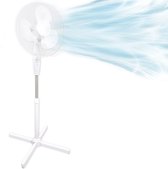 Ventilateur sur pied robuste Deluxa|40CM | Blanc | 105 à 128 cm | Design moderne