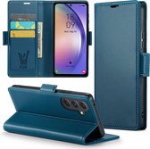 Samsung Galaxy A54 Hoesje - HyperCase Book Cover Leer Blauw
