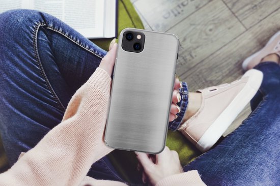 Coque iPhone 13 mini - Impression métallique - Argent - Ligne - Grijs - Structure - Siliconen Phone Case