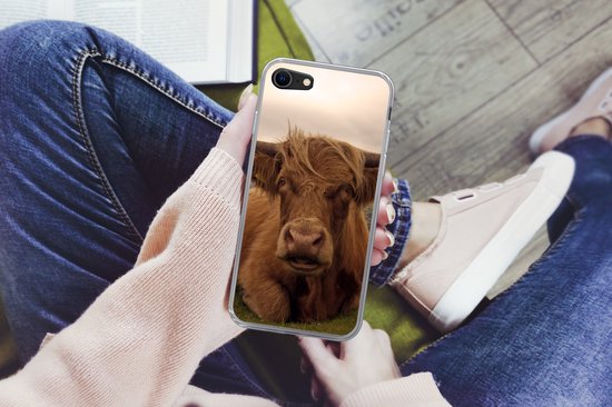 Convient pour la coque iPhone SE 2020 - Highlander écossais - Animaux - Berg - Coque de téléphone en Siliconen