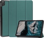 Tri-Fold Book Case met Wake/Sleep - Geschikt voor Nokia T20 Hoesje - Groen