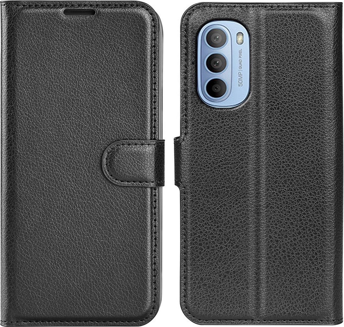 Coverup Hoesje - Geschikt voor Motorola Moto G31 / G41 Hoesje - Coverup Book Case - Zwart