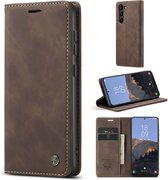 CaseMe Book Case - Geschikt voor Samsung Galaxy S23 Hoesje - Donkerbruin