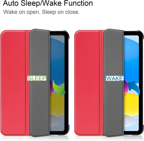 Étui livre à trois volets - Étui pour iPad 10.9 (2022) - Rouge