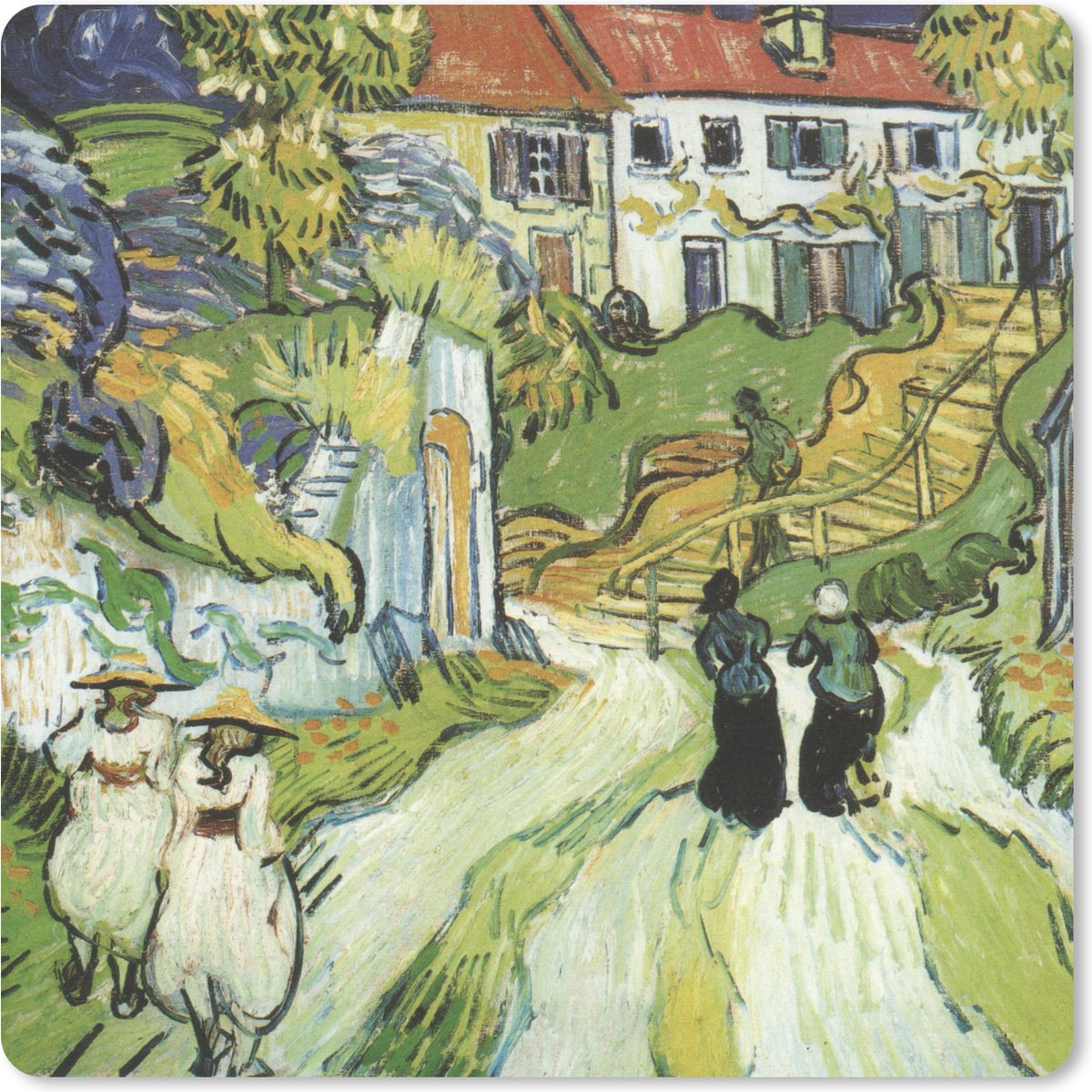 Muismat XXL 60x60 cm - Bureau onderlegger - Bureau mat De dood van Vincent van Gogh - Schilderij van Vincent van Gogh - Bureaumat - Gaming mousepad xl - Bureaulegger groot - Computer deskmat