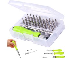 T.R. Tools - 32 delige Precisie Schroevendraaierset - Geschikt voor Laptop / Camera / Smartphone / iPhone / Tablet / Macbook / Brillen / Horloges / Uurwerk - Torx Inbus Platkop Kruiskop - T4 T5 T6 T8 T9 T10 - H1.5 H2.0 H2.5 H3.0 H3.5 H4.0