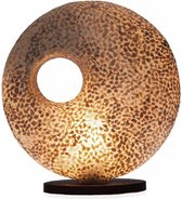 VillaFlor - Tafellamp schelp Wangi Gold donut H 45 cm bruin goud