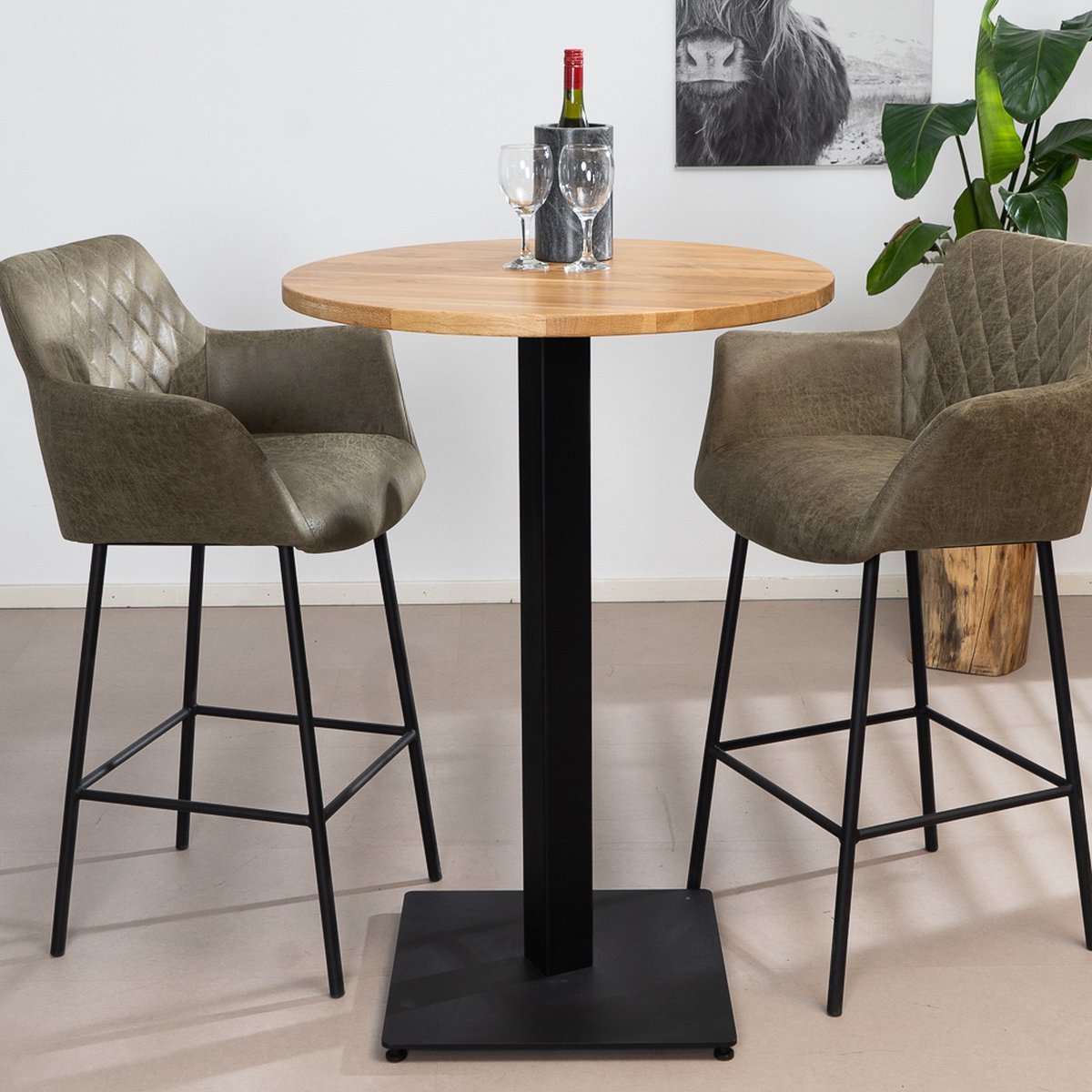 Bronx71® Bartafel Sven eikenhout Ø80 x 108 cm