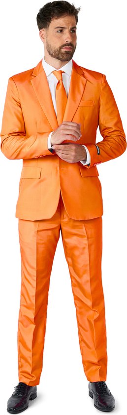 Suitmeister Orange - Heren Pak - Koningsdag En Nederland WK Voetbal - Oranje Pak - Maat L