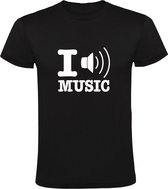 I love music Heren T-shirt - ik hou van muziek - zanger - muziek - dj - speaker - geluid - volume