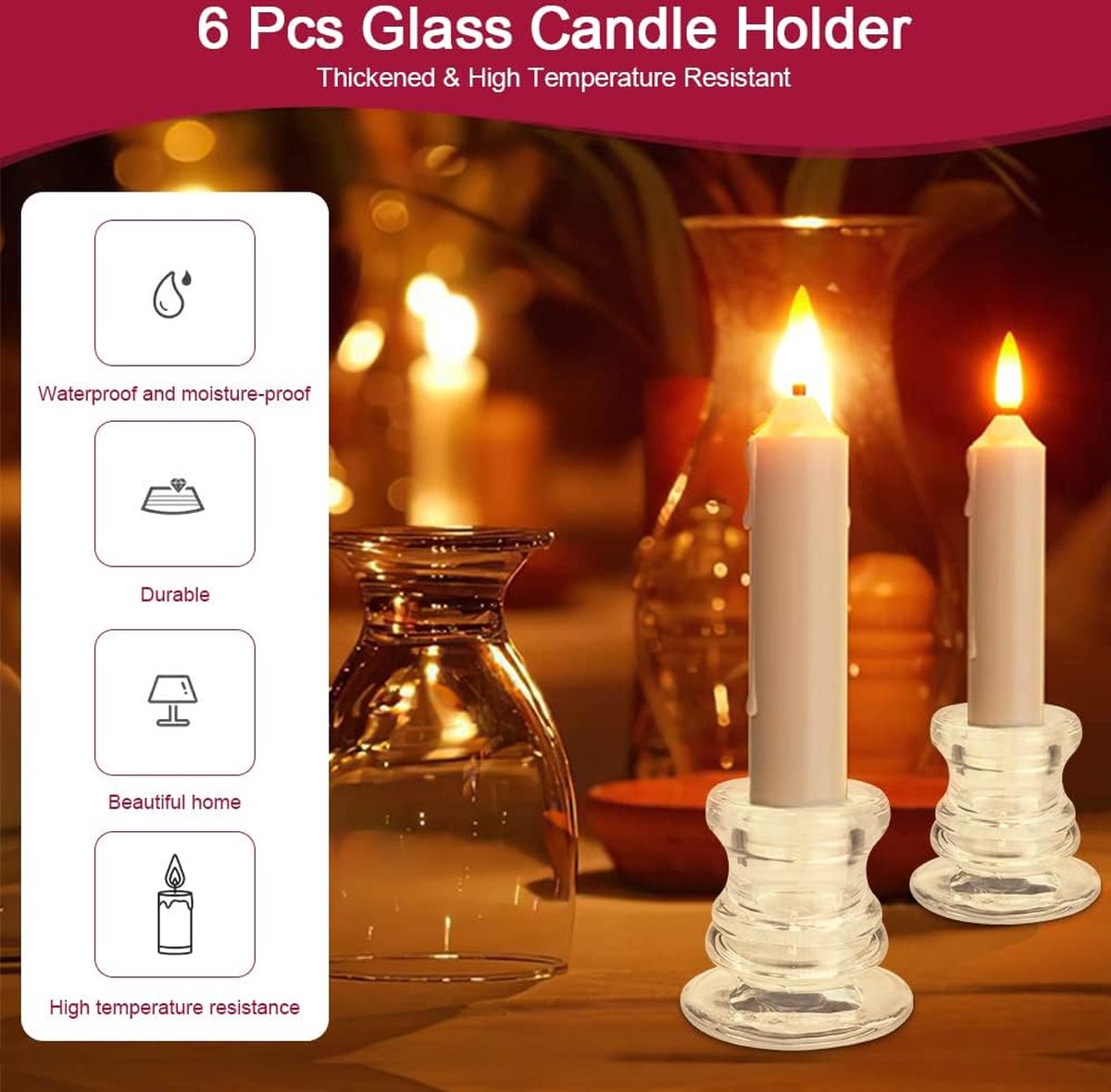 Glazen kandelaars met 3D-foto – Judaica