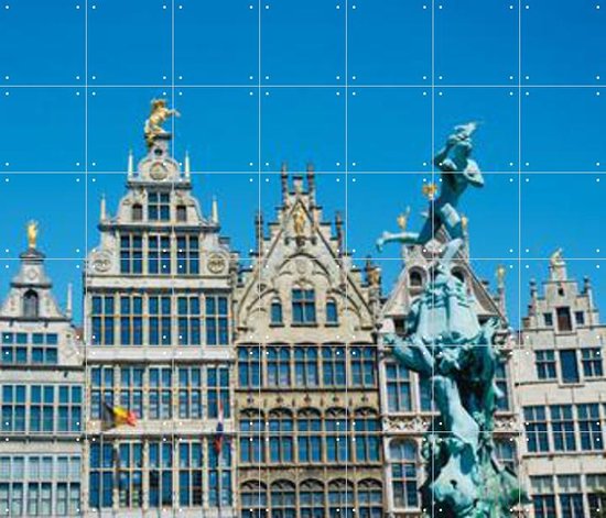 IXXI Grote Markt Antwerp - Wanddecoratie - Landen - 140 x 120 cm